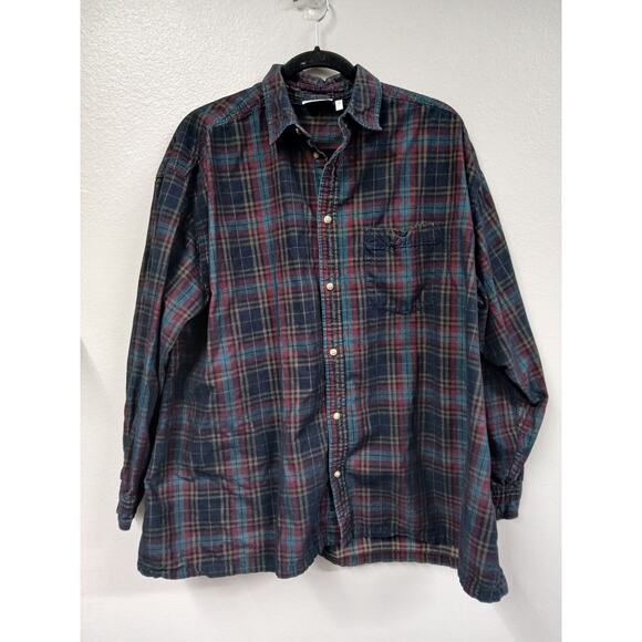 ASOS Other - ASOS DESIGN oversized cord plaid shirt button down shirt Men's med